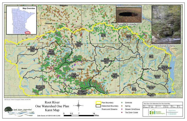 Root River Watershed One Watershed - Root River One Watershed One Plan Karst Map 768x497 