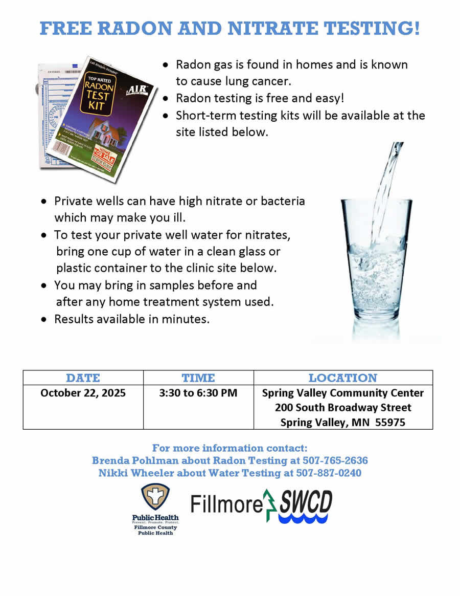 Free nitrate and water testing flyer